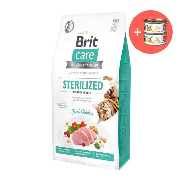 Hrana Uscata Pisici BRIT CARE Grain Free Adult Sterilized Urinary Health 7kg