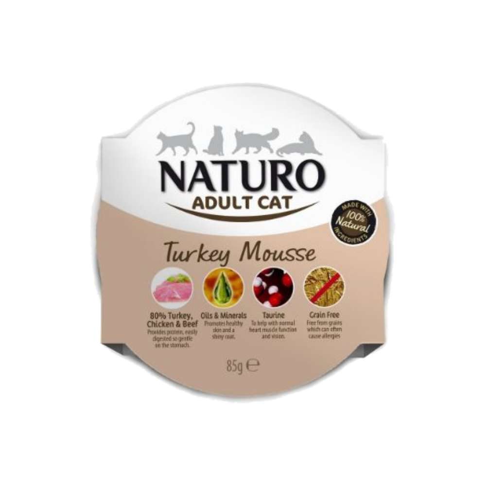 Pachet Conserve Pisici NATURO Adult Turkey Mousse 85G