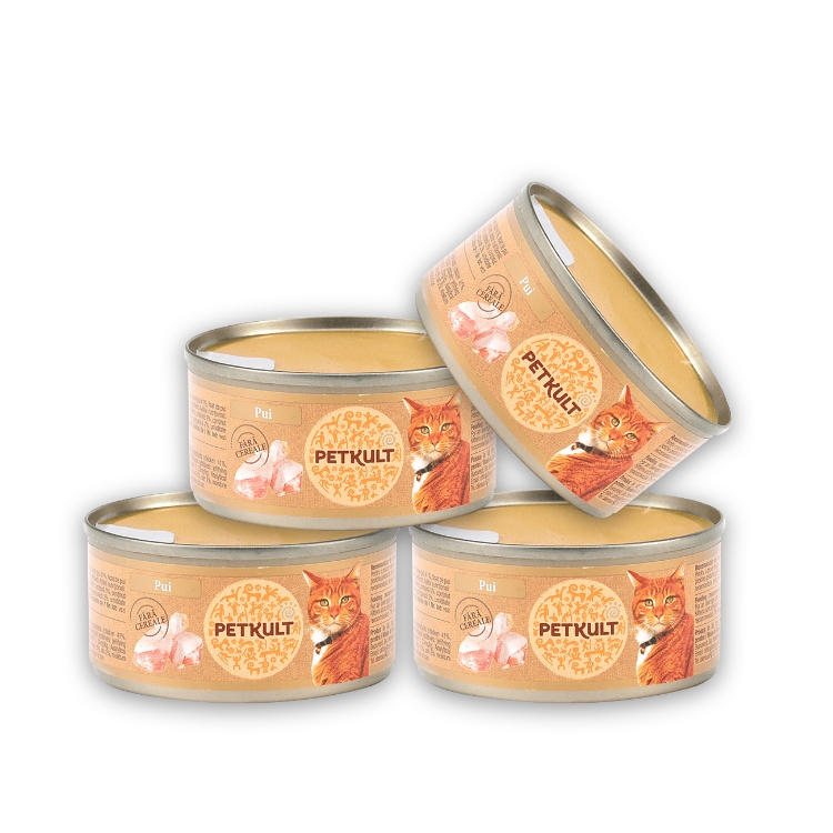 Pachet Conserve Pisici PETKULT cu Pui 4x80g