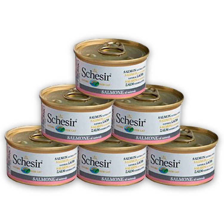 Pachet Conserve SCHESIR Cat Somon Natural 6x85g 6x85g
