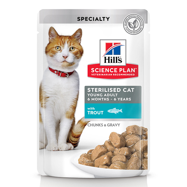 Pachet Hill’s SP Feline Young Adult Sterilised Pastrav 12 x 85 gr Adult