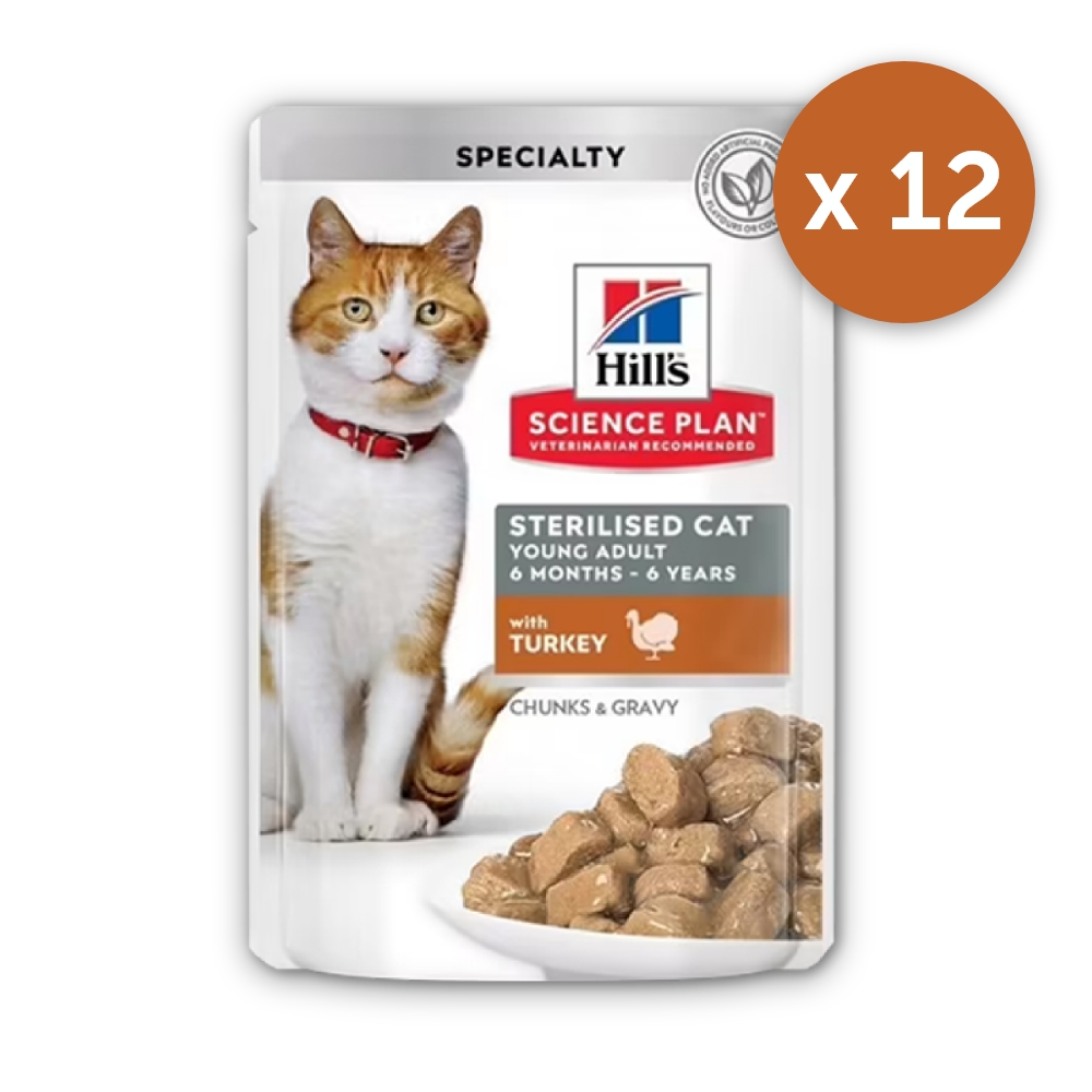 Hill’s SP Feline Young Adult Sterilised Turkey 12×85 gr 12x85