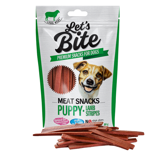 Recompense Caini BRIT LETS BITE Meat Snacks Puppy Lamb Stripes 80G Caine Junior 2023-09-26