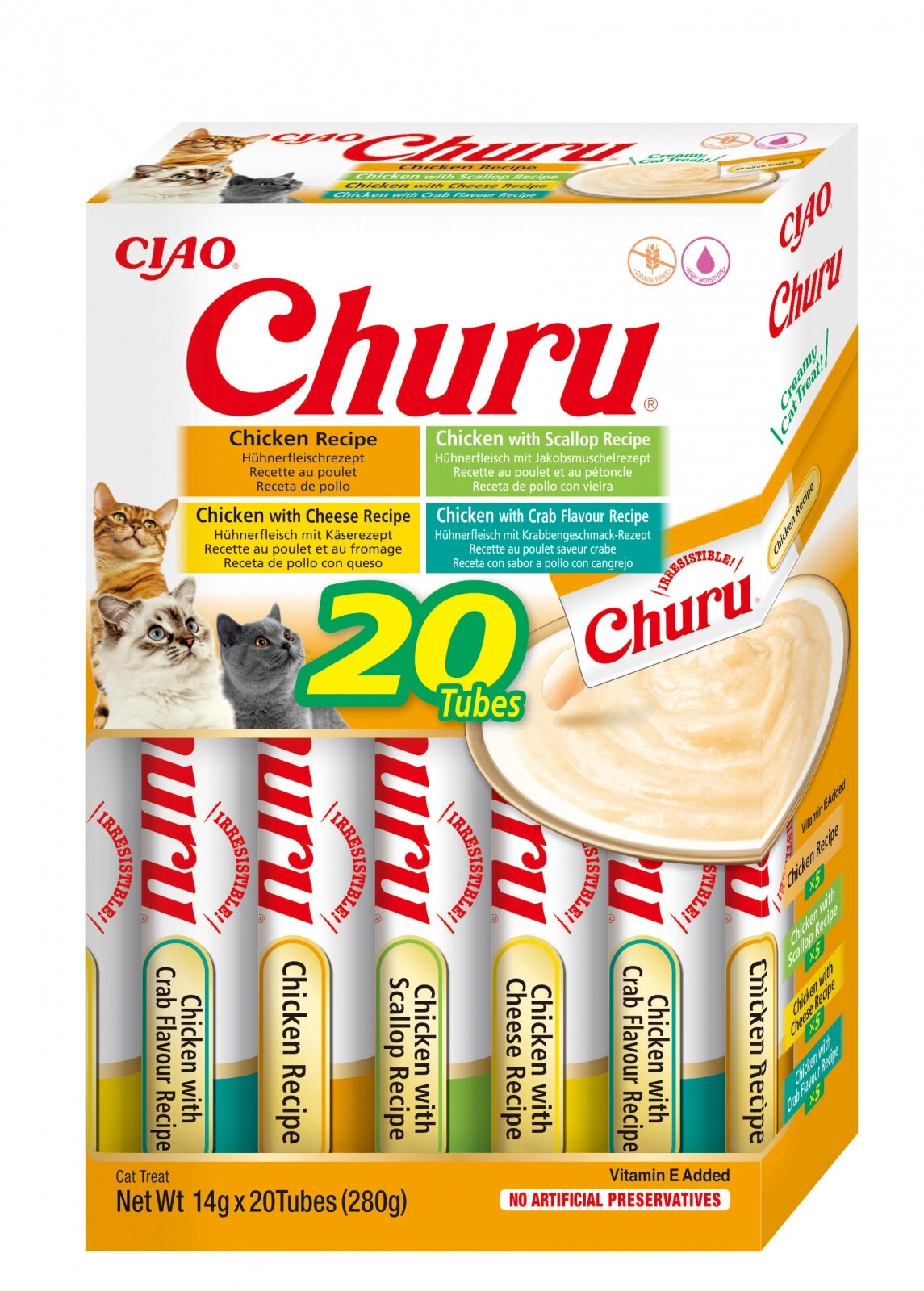Recompense Cremoase Pisici CHURU Varieties cu Pui 20 buc Snacks 2023-09-26