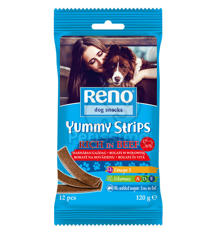 Recompense pentru caini Reno Snack Fasii de Vita 120g