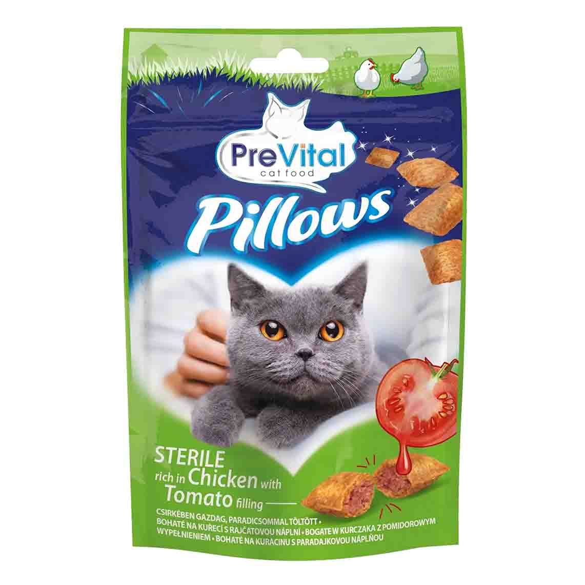 Recompense PREVITAL Snack Pisica Sterlised Pui/Rosii Pillow 60g Snacks 2023-09-26