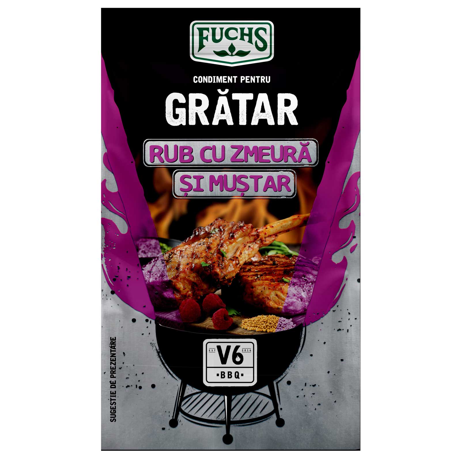 Rub zmeura si mustar, V6BBQ, 40g