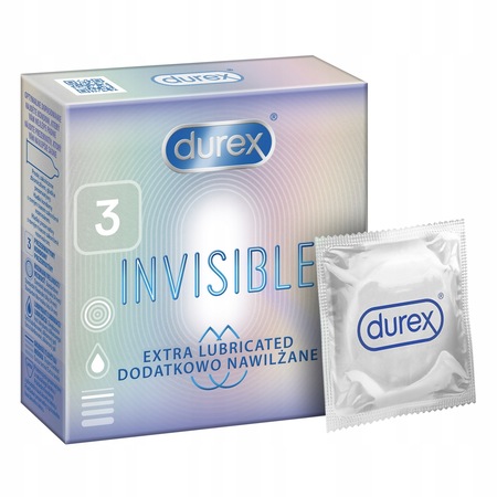 Durex prezervative invisible XL, 3 buc, Reckit Benckiser