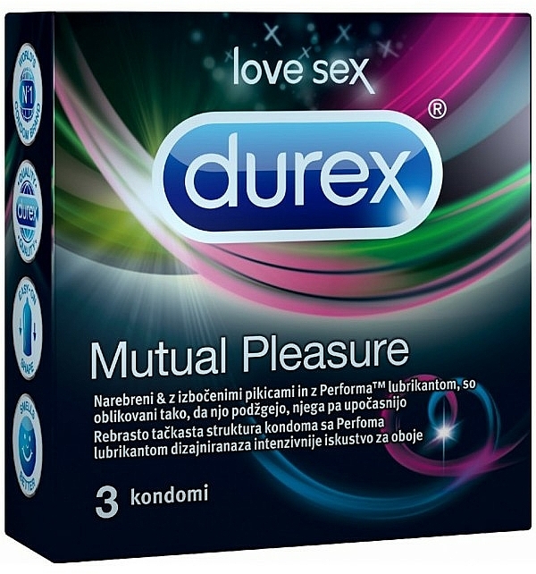 Durex prezervative mutual pleasure, 3 buc, Reckit Benckiser