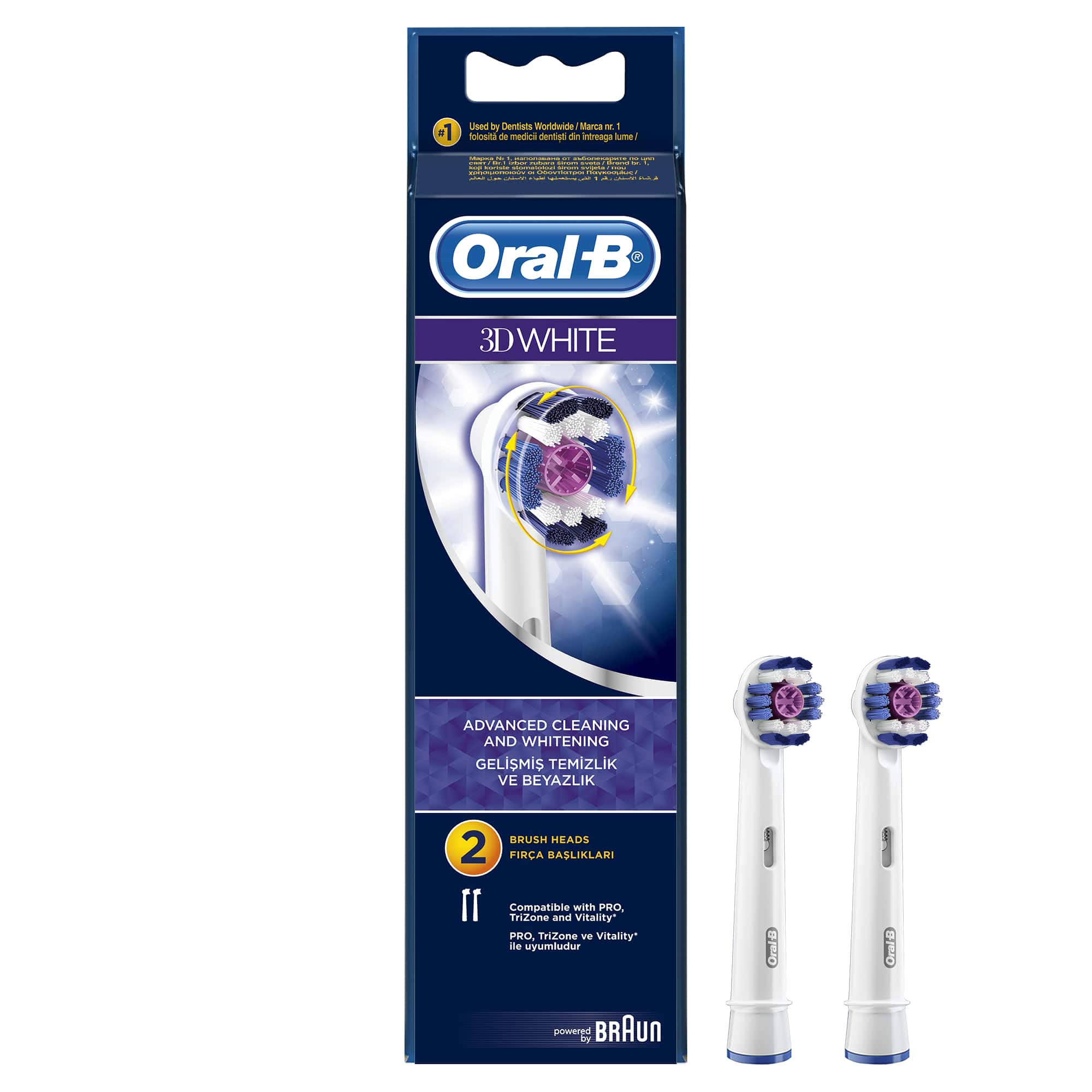 Pachet 2 rezerve pentru perie electrica Oral B 3D White