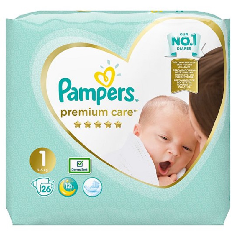 Pampers nr 1 premium care x 26 buc