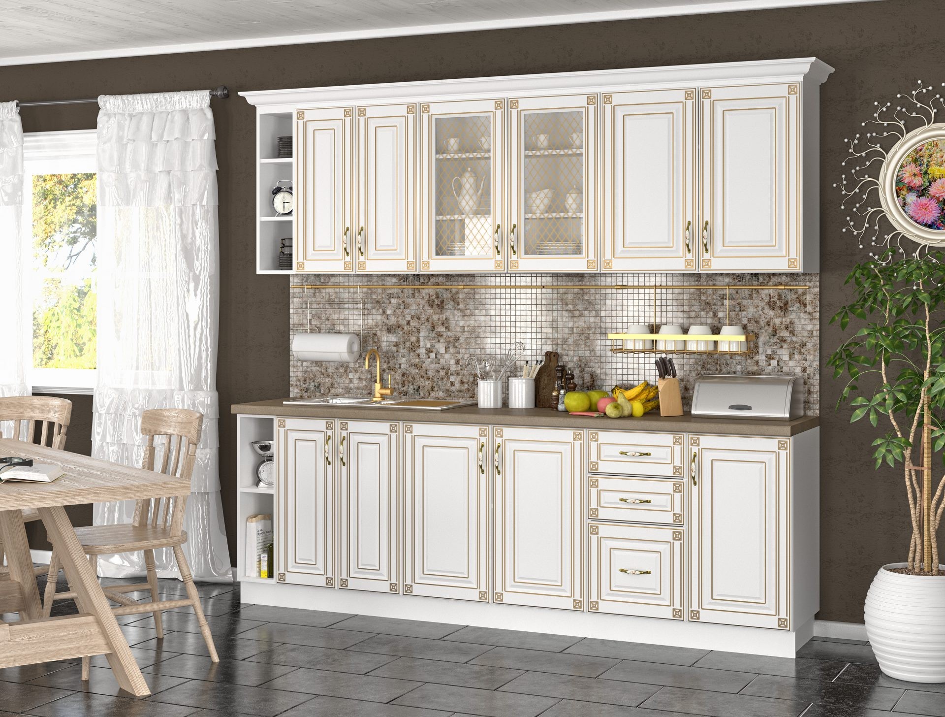 BUCATARII BUCATARIE IMPERIA MS ALB 2.4M MDF BMPMS2 PRO CASA MOBILA