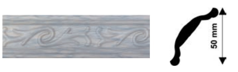 Baghete polistiren - Bagheta decorativa polistiren, PPO-CM13-06, beige deschis, 2000 x 50 x 50 mm, 100 bucati/bax, profiline.ro