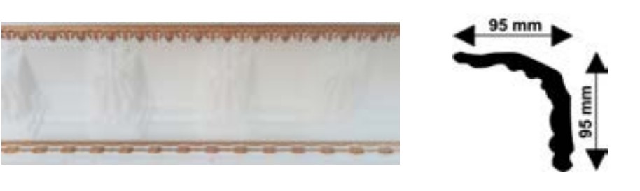Baghete polistiren - Bagheta decorativa polistiren, PPO-CM21-RWG, alb auriu retro, 2000 x 90 x 90 mm, 48 bucati/bax, profiline.ro