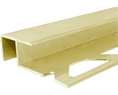 Profile treapta - Profil aluminiu pentru treapta gresie , tip Z Mare, PM350032B, auriu, 10 / 12 mm, 2 m, profiline.ro