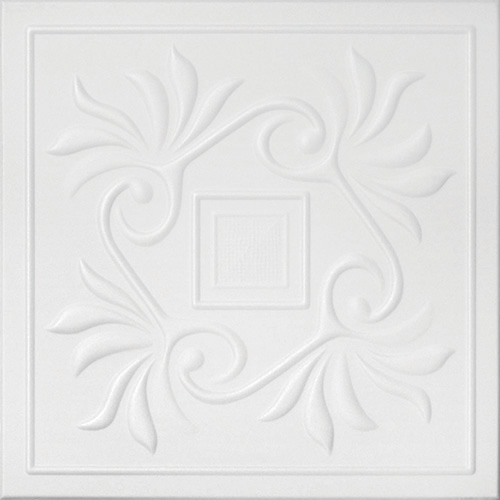 Tavane decorative - Tavan fals decorativ, polistiren extrudat, model 59, alb, 50 x 50 x 0.3 cm, 28m2/cutie, profiline.ro