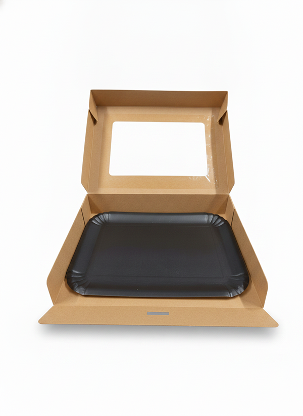 Cutii pentru tort si prajituri - Cutii cu fereastra + tavite negre 31x22x8cm 5buc/set, profipacking.ro