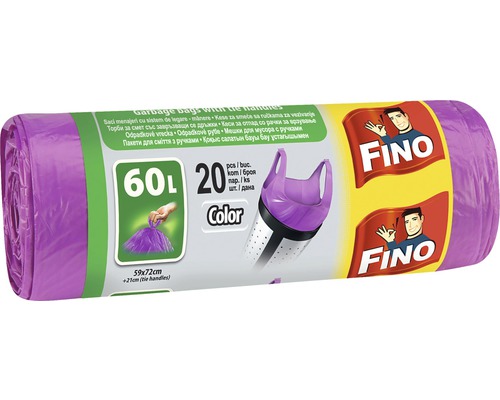 Fino - Fino saci menajeri hd colorati 60L x 20buc, profipacking.ro
