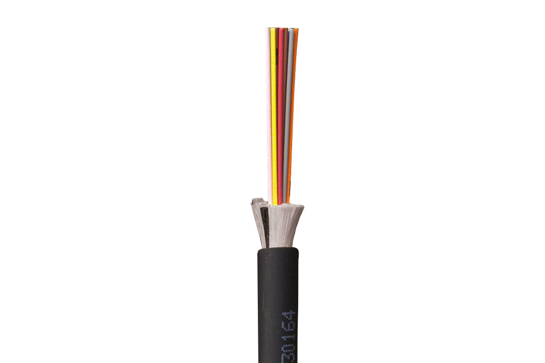 Cabluri de interior - Cablu fibra optica 8 fibre OM3 interior/exterior, de distributie, LSZH, CPR, armat cu vata de sticla, pro-networking.ro