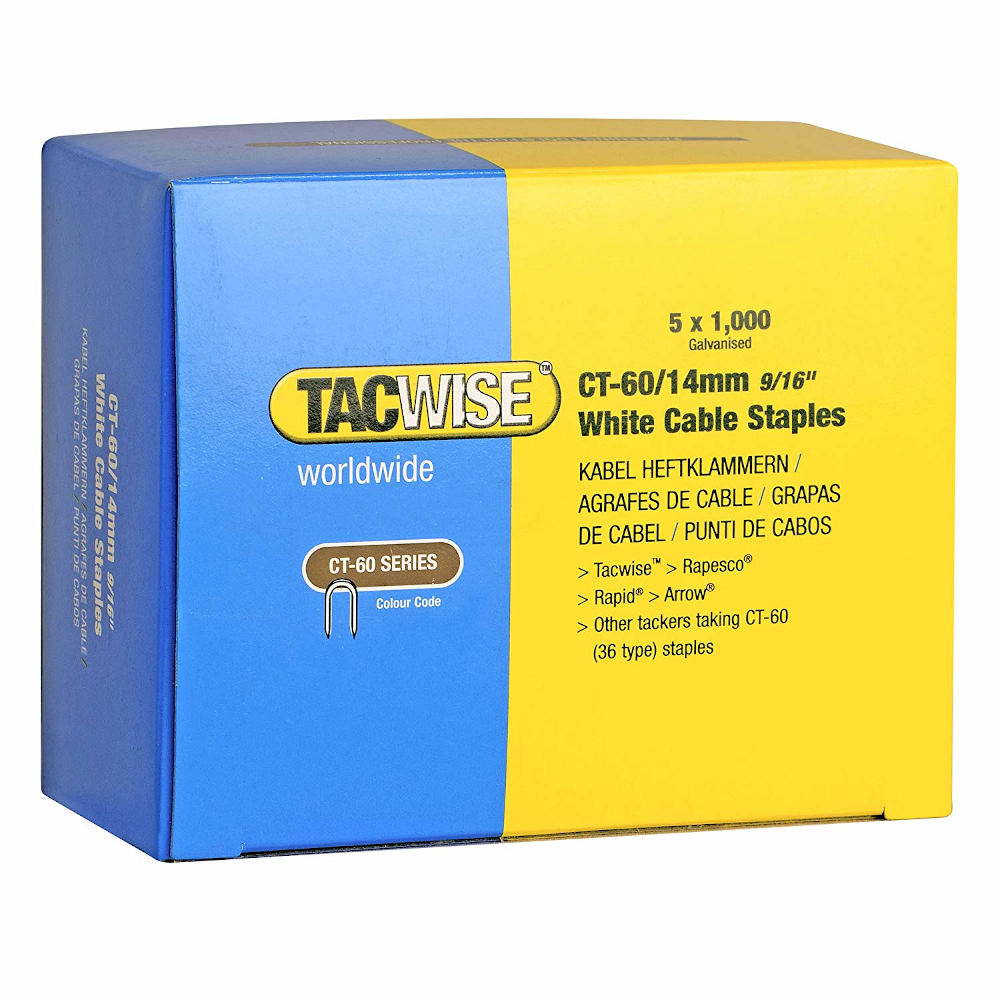 Capsatoare - Capse Tacwise CT-60/14 14mm cutie de 5000bucati (5 x 1000) albe, pro-networking.ro