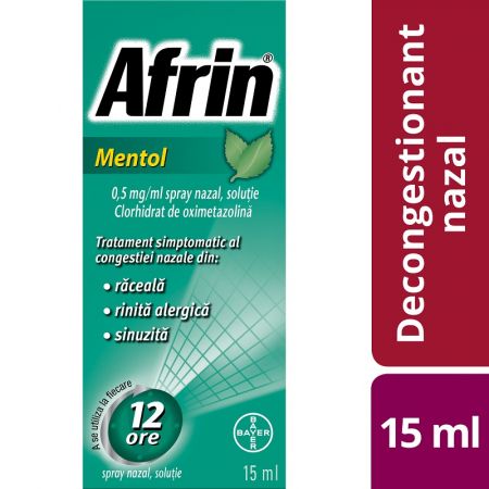 Afrin Mentol spray nazal 0,5 mg/ml, 15 ml, Bayer