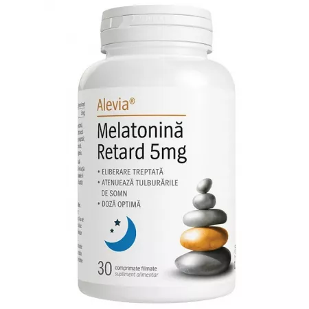 Melatonina Retard 5 mg, 30 comprimate filmate, Alevia