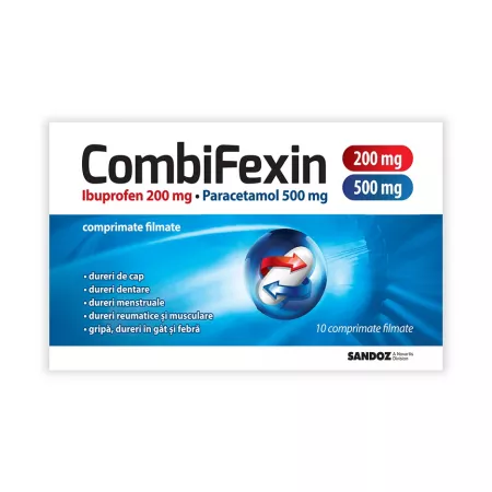Combifexin, 200 mg/ 500 mg, 10 comprimate filmate, Sandoz