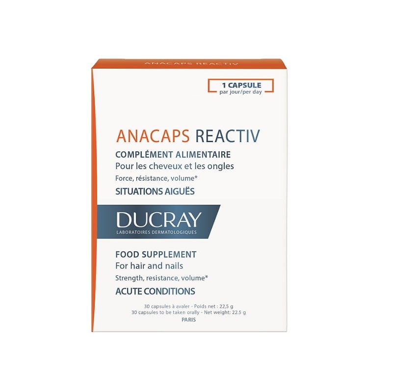 Tratament capsule Ducray Anacaps Reactiv pentru par si unghii, 30 capsule