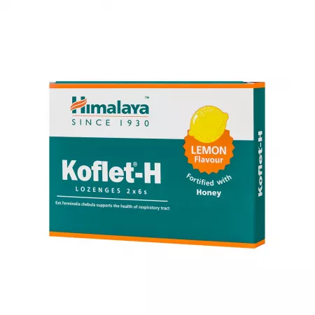 Koflet-H cu aroma de lămâie, 12 pastile, Himalaya
