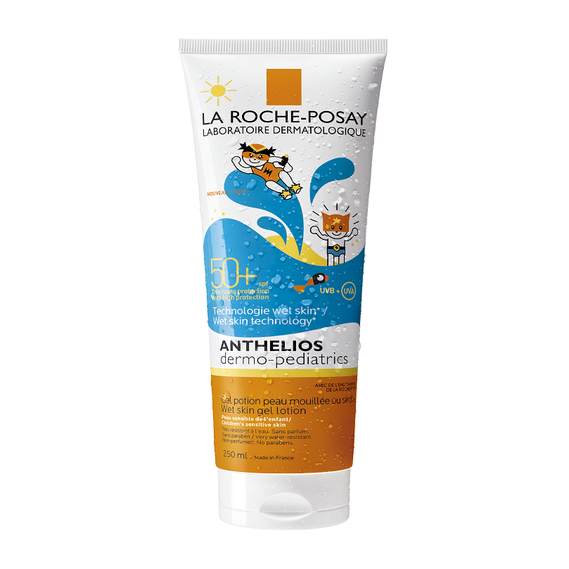 Gel-fluid de protectie solara SPF 50+ Anthelios Wet Skin Dermo Pediatrics, 250 ml, La Roche-Posay