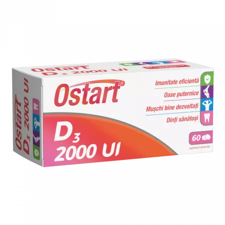 Ostart Vitamina D3, 2000UI, 60 comprimate, Fiterman Pharma