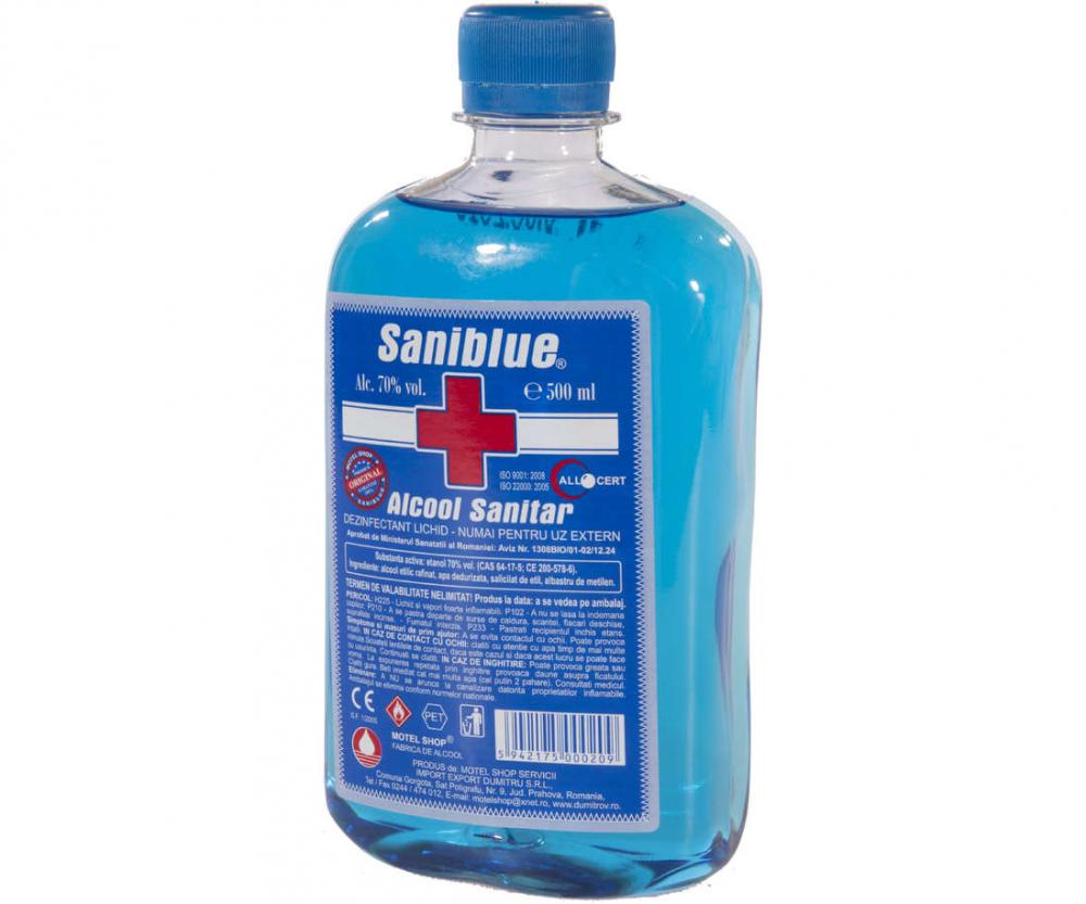 Alcool sanitar 70% Saniblue, 500 ml