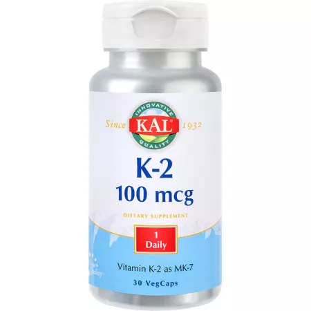 Vitamina K2 100 mcg, 30 capsule vegetale, Secom