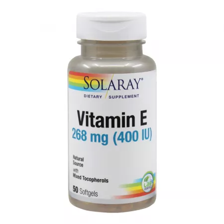 Vitamina E 400UI Solaray, 50 capsule moi, Secom