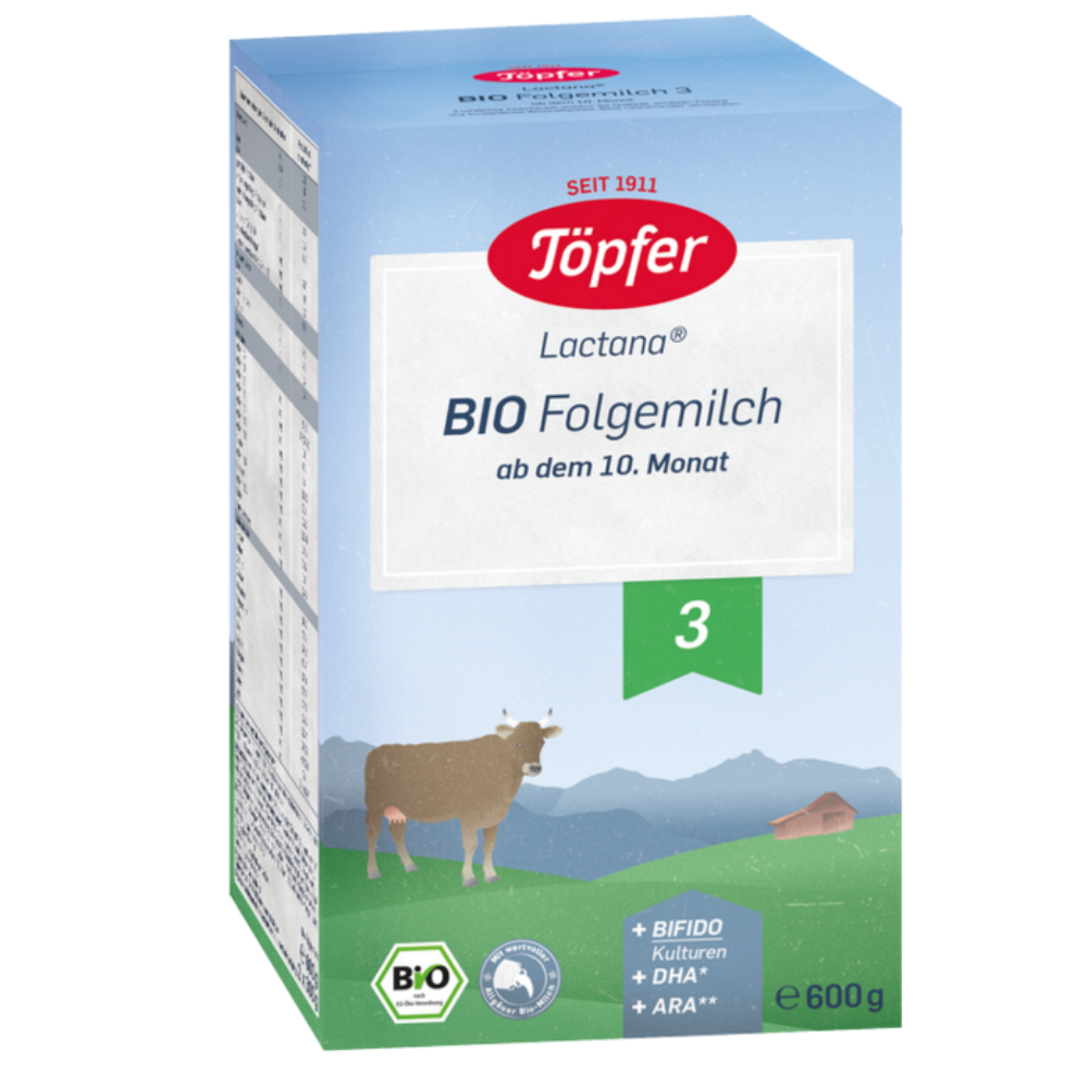 Lapte praf Bio 3 Lactana, +10 luni, 600 g, Topfer
