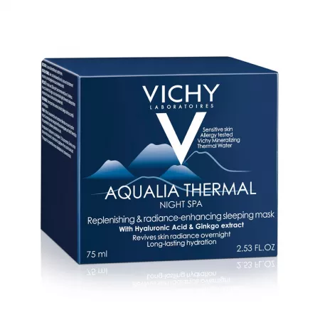 Gel-crema hidratant de noapte cu efect anti-oboseala Aqualia Thermal SPA 75 ml, Vichy
