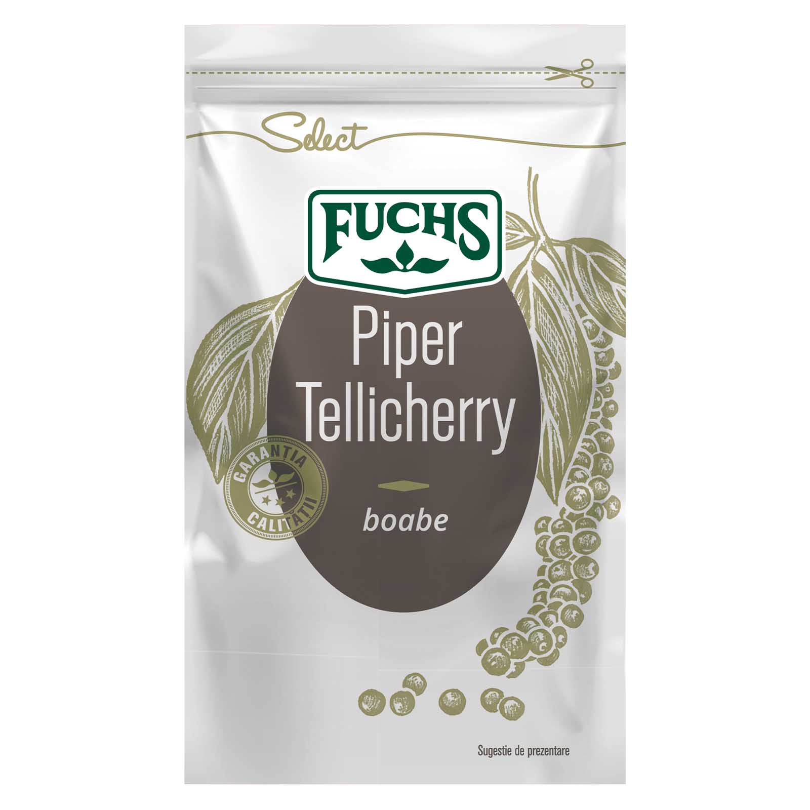 Piper negru tellicherry boabe, fuchs, 20g Fuchs
