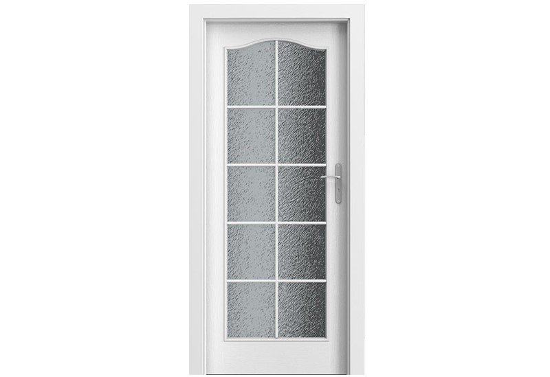 UȘI ÎN STOC - Foaie de ușă de interior cu structura neteda vopsită, Londra model C (grila mare) Norma Ceha (H0 - 2020 mm), raveli.ro