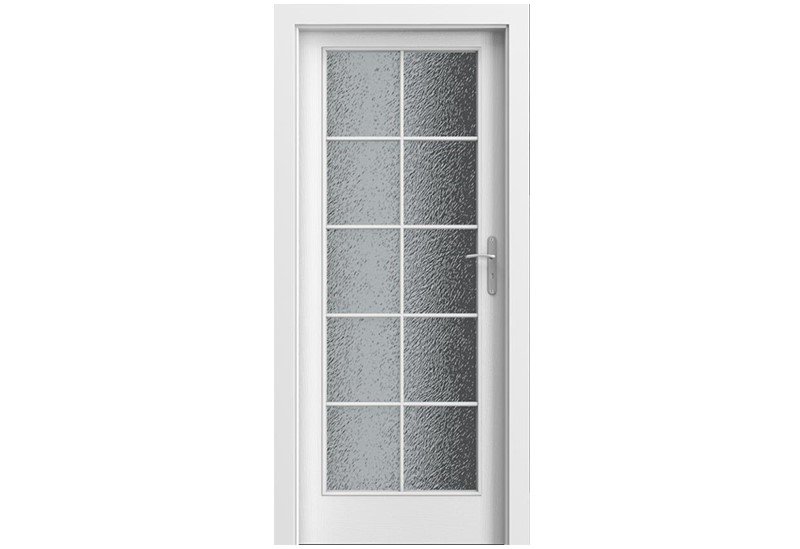 UȘI ÎN STOC - Foaie de ușă de interior cu structura granulara vopsită, Viena model C (grila mare), Norma Ceha (H0 - 2020 mm), raveli.ro