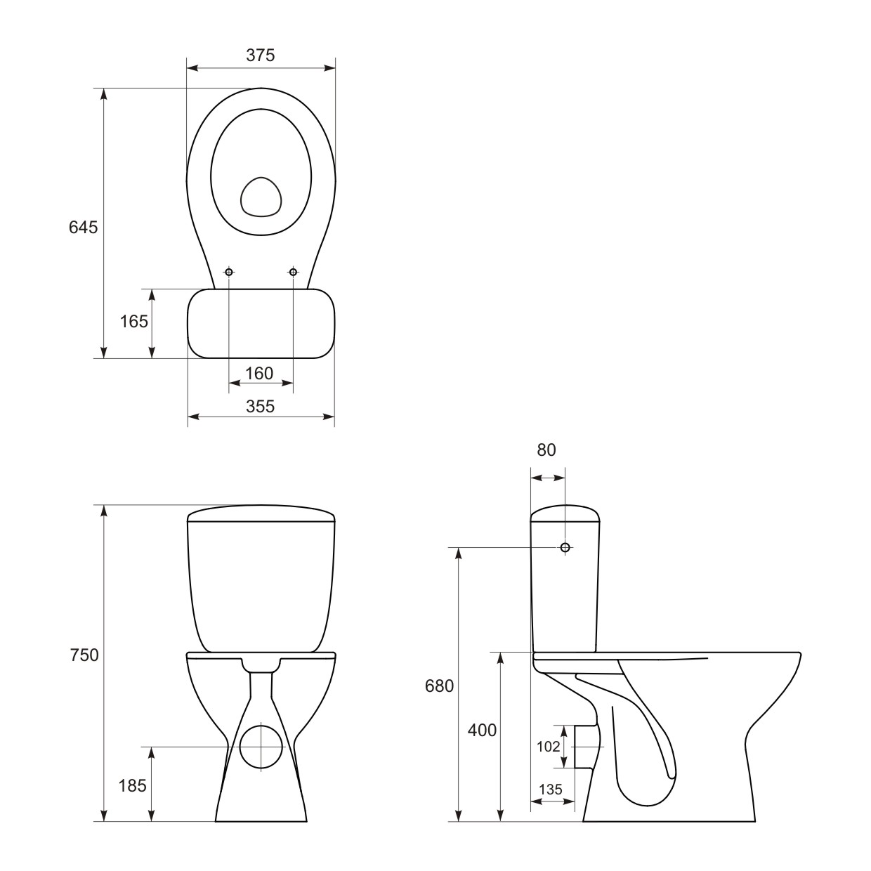 Set Cersanit Compact President P010+ rezervor 3/6L+capac poilietilena K08-028-EX3 Cersanit