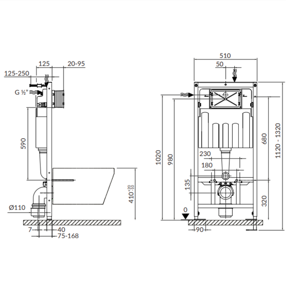 Set incastrat B656 Tech Line Opti mecanic + wc Carina Co + Capac duroplast +  Buton Opti crom lucios S701-646 B656
