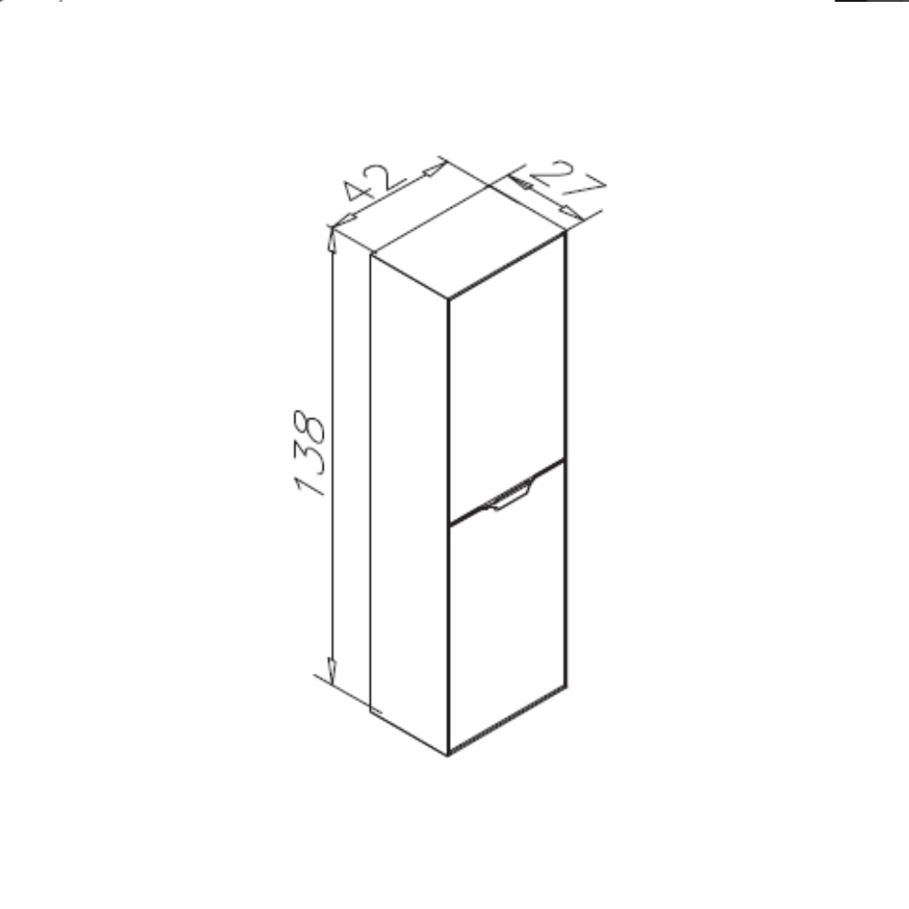 Dulap suspendat Orka Mono 40 x 138 cm albox 138