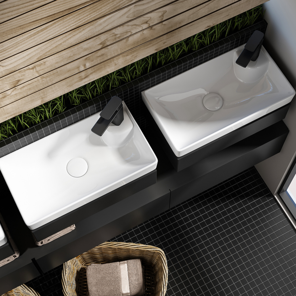Lavoar Celesta Montreal 50 x 36 x 11 cm montaj pe blat orificiu baterie ceramica alb Celesta