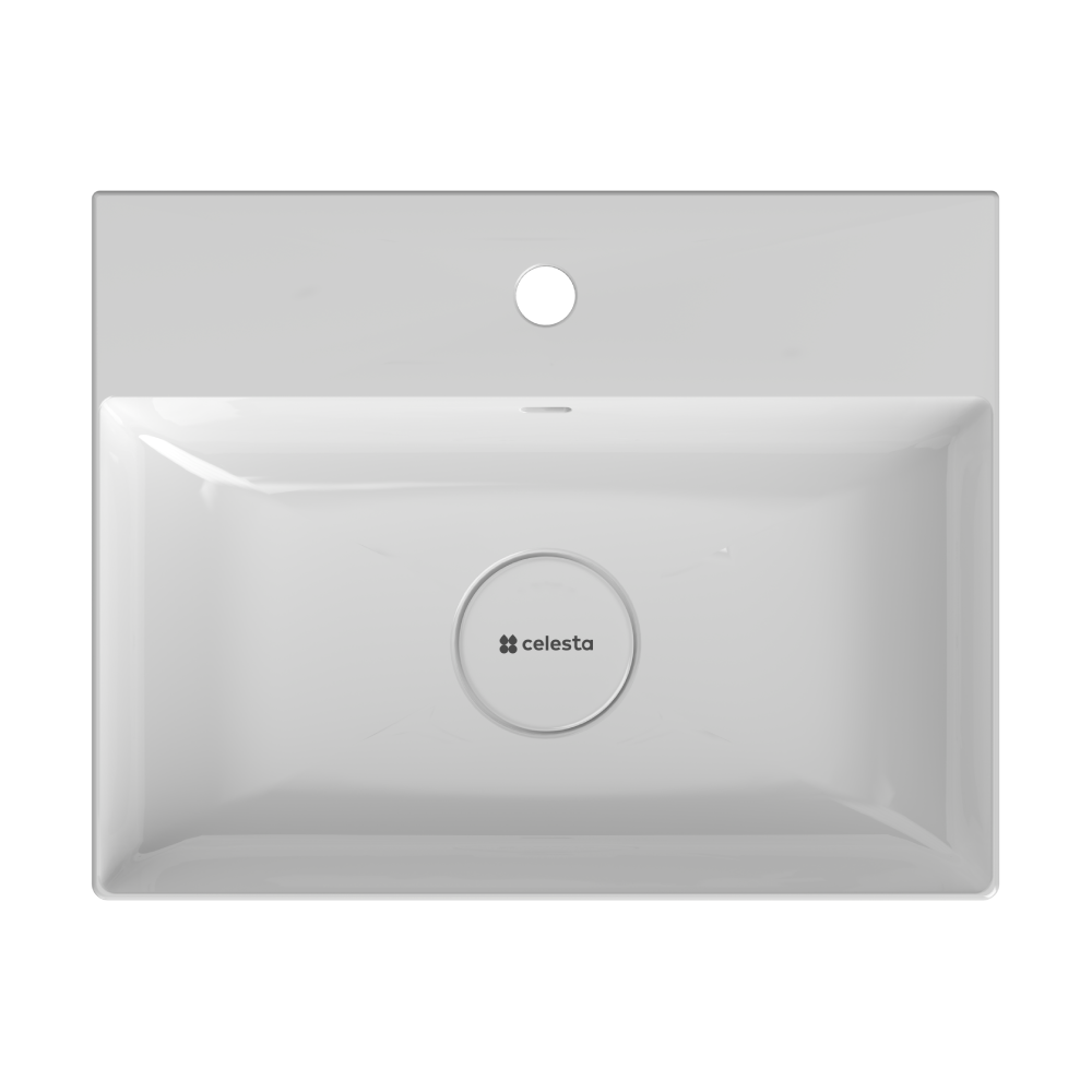 Lavoar Celesta Soho 55 55 x 45 x 11 cm montaj pe blat orificiu baterie ceramica alb Celesta