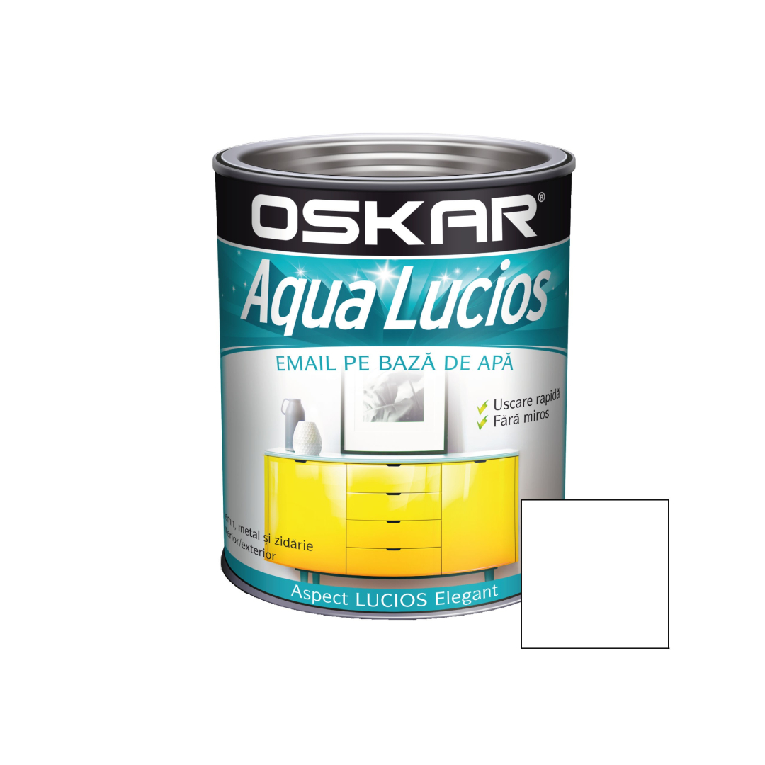 Oskar Aqua Lucios Email Alb pur 2.5 L