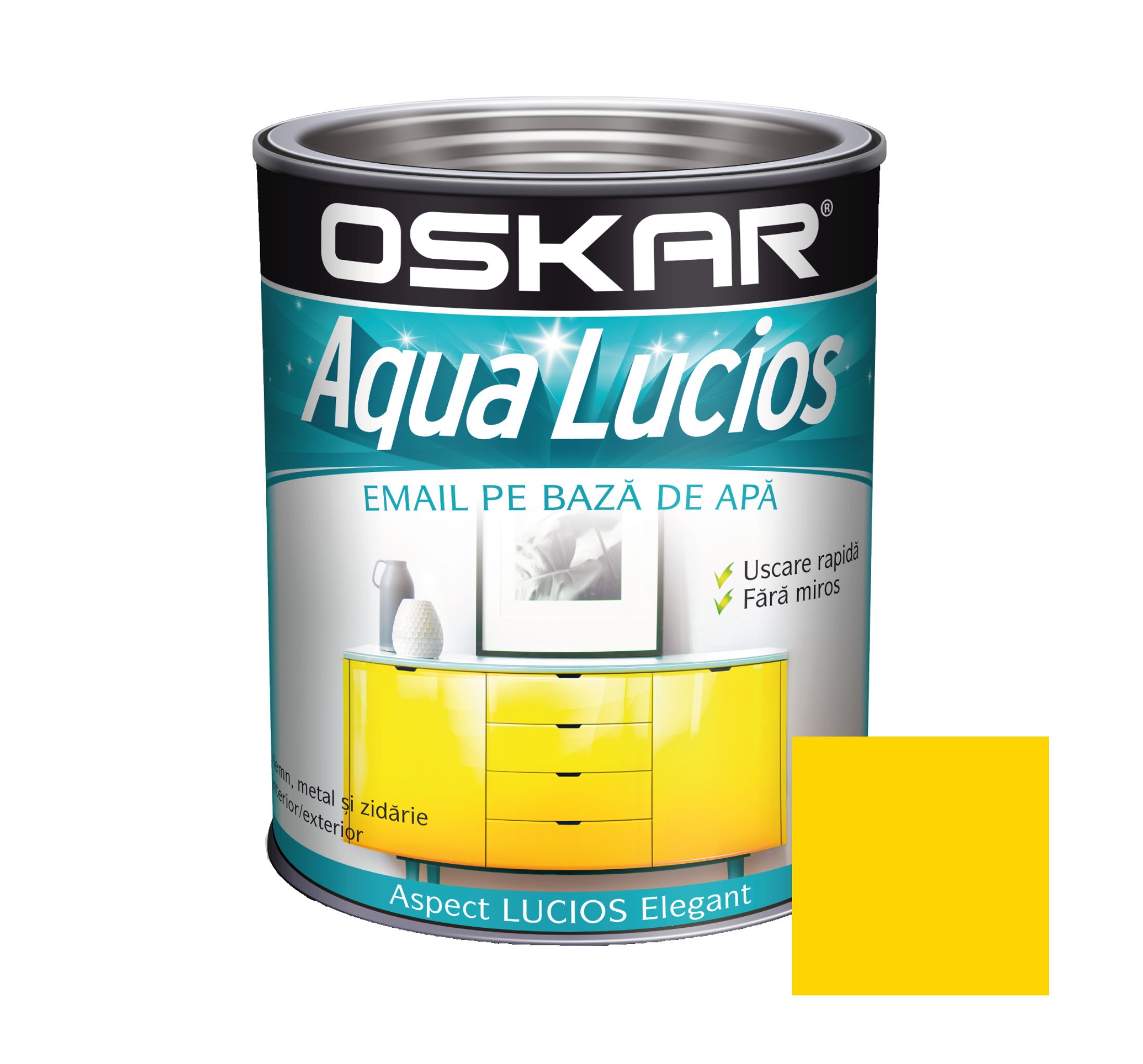 Oskar Aqua Lucios Email Galben impuls 0.6 L oskar