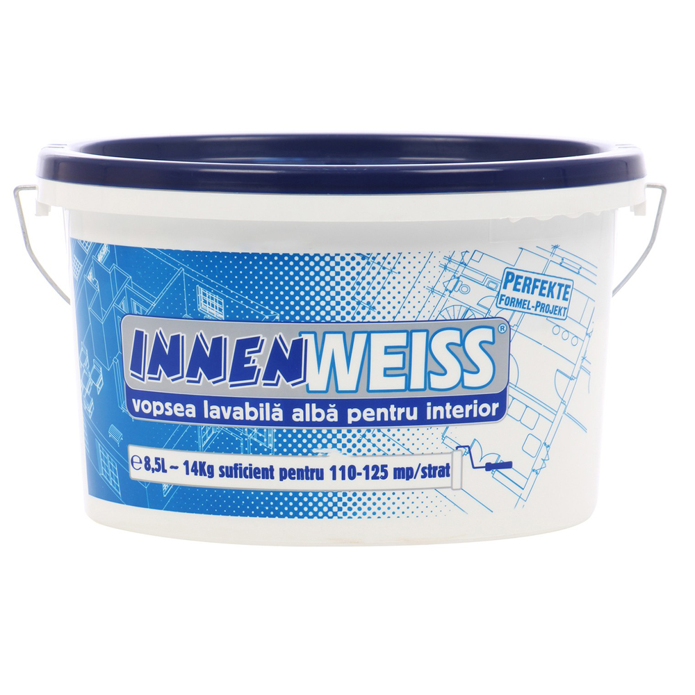 Pachet vopsea Superlavabila pentru interior Innwenweiss 8.5 L + amorsa 0.9  L 0.9