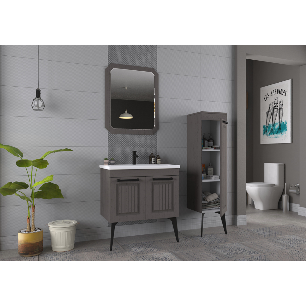 Set mobilier baie Hero 3 piese 80 cm Latte Massive Biani imagine 2022