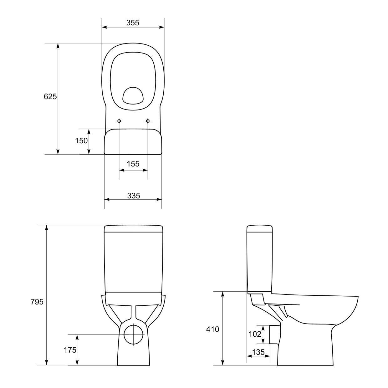 Set Wc Compact Facile 316: Vas WC+rezervor WC+capac WC K30-017 Cersanit