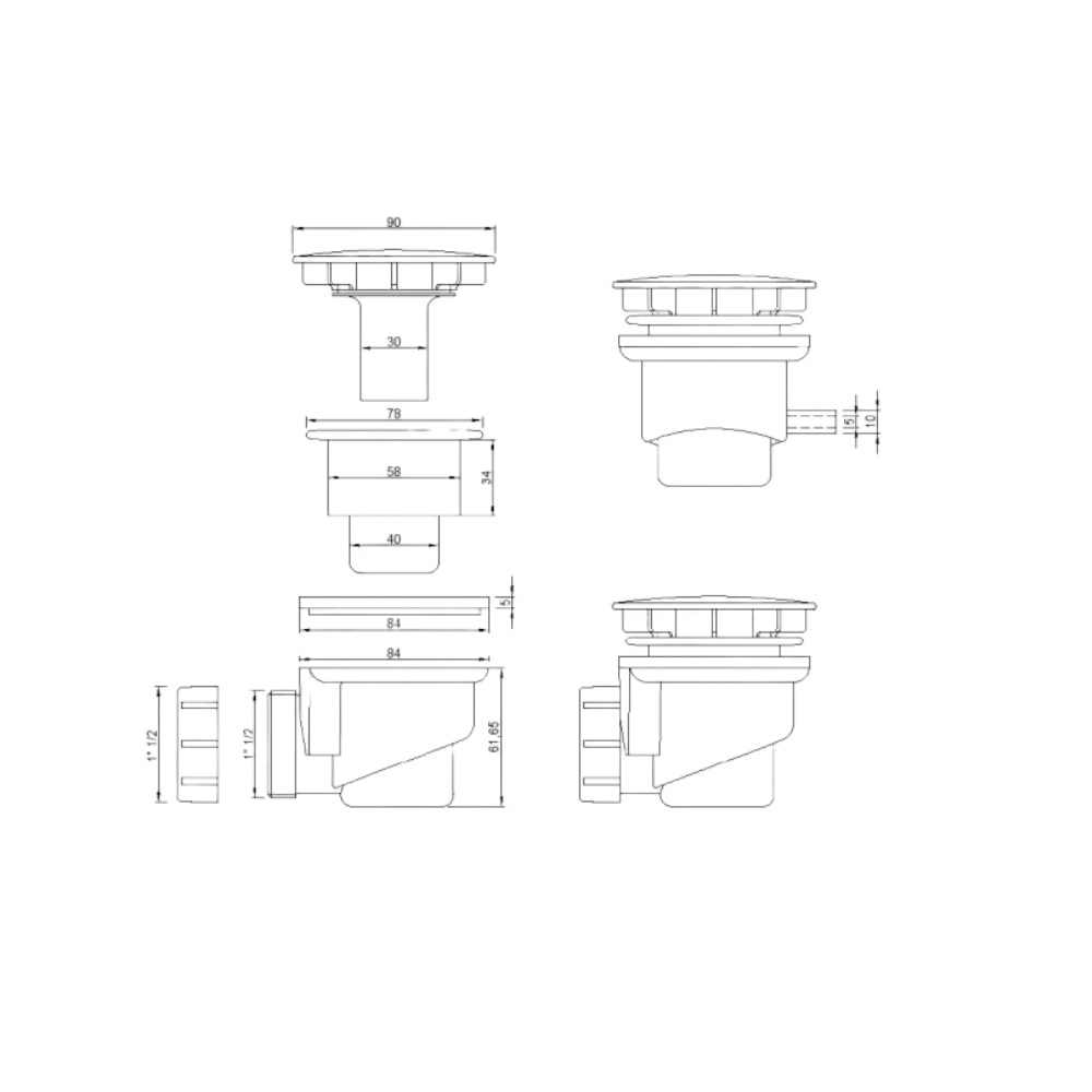 Sifon automat pentru cadita dus 60 mm Top Line Altele